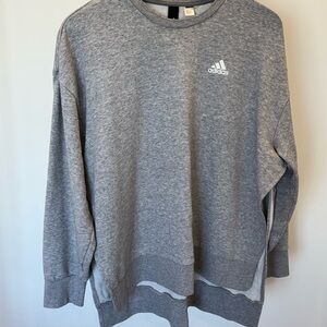 Adidas Gray Crewneck Sweater with Iconic Logo
